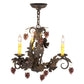 Meyda Lighting Vineyard 18" 3-Light Coffee Bean Chandelier With Faux Candlelight