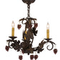 Meyda Lighting Vineyard 18" 3-Light Coffee Bean Chandelier With Faux Candlelight