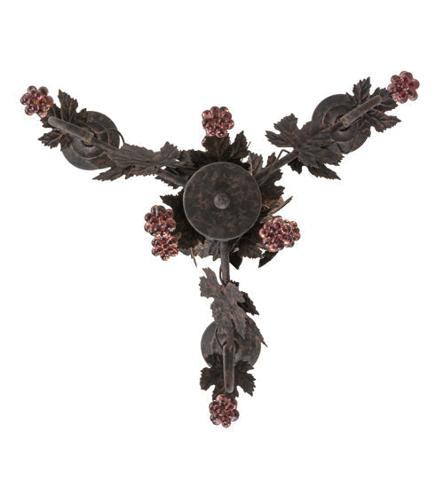 Meyda Lighting Vineyard 18" 3-Light Coffee Bean Chandelier With Faux Candlelight