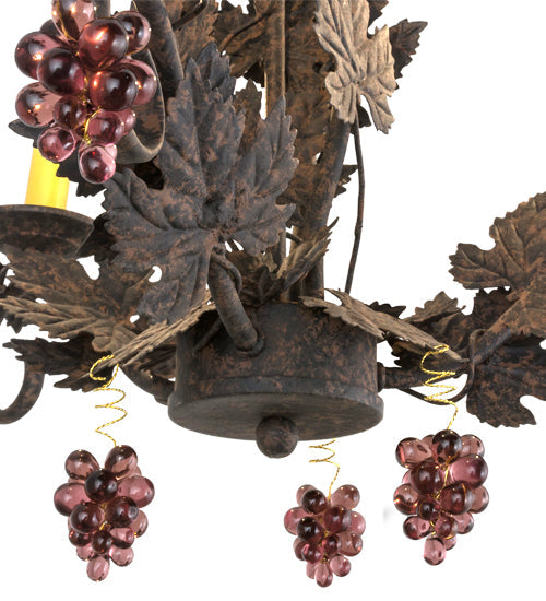 Meyda Lighting Vineyard 18" 3-Light Coffee Bean Chandelier With Faux Candlelight