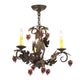 Meyda Lighting Vineyard 18" 3-Light Coffee Bean Chandelier With Faux Candlelight