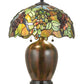 Meyda Lighting Vinifera 22" 2-Light Mahogany Bronze Table Lamp With Multi-Colored Shade Glass