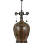 Meyda Lighting Vinifera 22" 2-Light Mahogany Bronze Table Lamp With Multi-Colored Shade Glass
