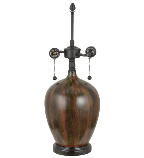 Meyda Lighting Vinifera 22" 2-Light Mahogany Bronze Table Lamp With Multi-Colored Shade Glass