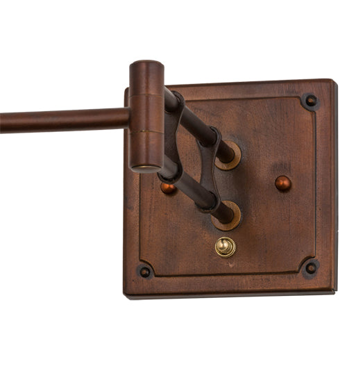 Meyda Lighting Vintage Copper 13" Vintage Copper Powdercoat Swing Arm Wall Sconce Hardware