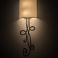 Meyda Lighting Volta 12" 2-Light Antique Iron Gate Wall Sconce With White Eggshell Textrene Shade