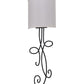 Meyda Lighting Volta 12" 2-Light Antique Iron Gate Wall Sconce With White Eggshell Textrene Shade