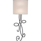 Meyda Lighting Volta 12" 2-Light Antique Iron Gate Wall Sconce With White Eggshell Textrene Shade