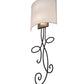 Meyda Lighting Volta 12" 2-Light Antique Iron Gate Wall Sconce With White Eggshell Textrene Shade
