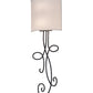 Meyda Lighting Volta 12" 2-Light Antique Iron Gate Wall Sconce With White Eggshell Textrene Shade