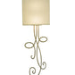 Meyda Lighting Volta 12" 2-Light Champagne Metallic Wall Sconce With Eggshell Textrene Shade