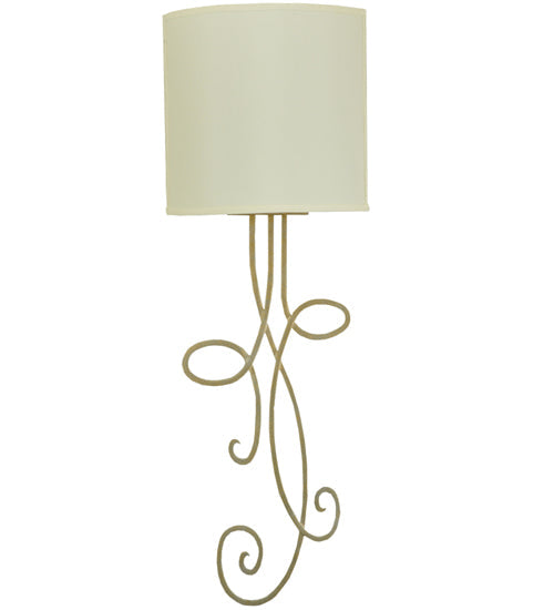 Meyda Lighting Volta 12" 2-Light Champagne Metallic Wall Sconce With Eggshell Textrene Shade