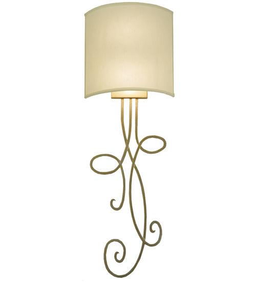 Meyda Lighting Volta 12" 2-Light Champagne Metallic Wall Sconce With Eggshell Textrene Shade