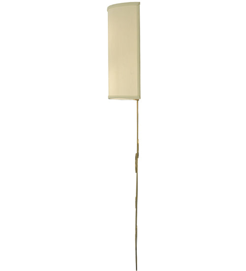 Meyda Lighting Volta 12" 2-Light Champagne Metallic Wall Sconce With Eggshell Textrene Shade
