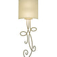 Meyda Lighting Volta 12" 2-Light Champagne Metallic Wall Sconce With Eggshell Textrene Shade