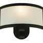 Meyda Lighting Volta 13" Black Wall Sconce With White Opal Shade Glass