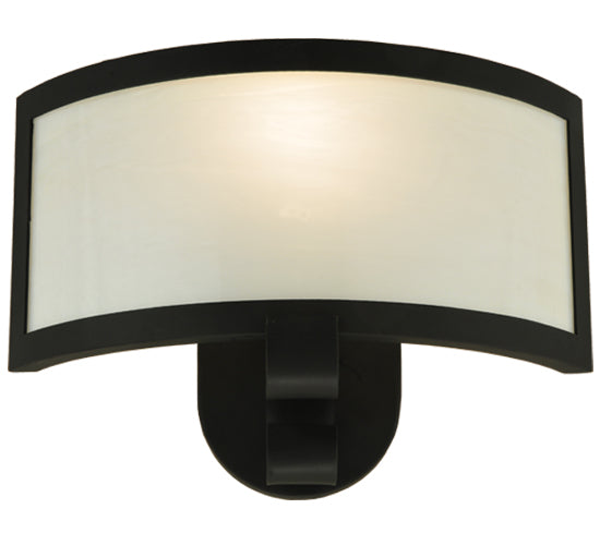 Meyda Lighting Volta 13" Black Wall Sconce With White Opal Shade Glass