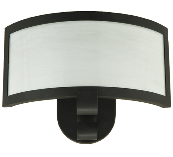 Meyda Lighting Volta 13" Black Wall Sconce With White Opal Shade Glass