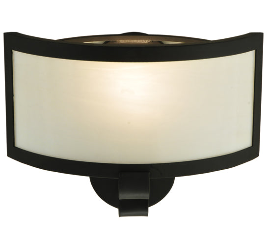 Meyda Lighting Volta 13" Black Wall Sconce With White Opal Shade Glass