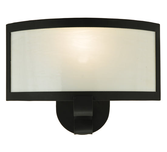 Meyda Lighting Volta 13" Black Wall Sconce With White Opal Shade Glass