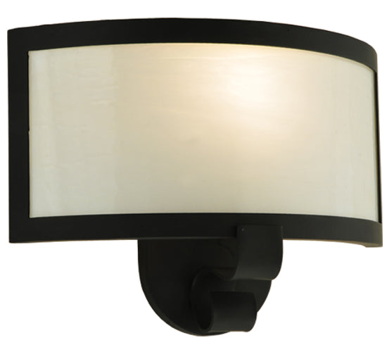 Meyda Lighting Volta 13" Black Wall Sconce With White Opal Shade Glass