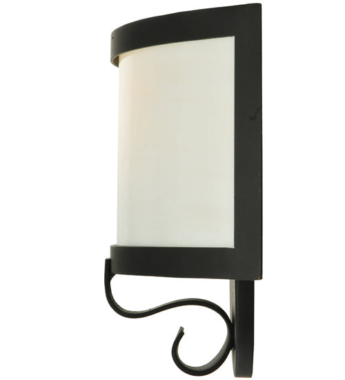Meyda Lighting Volta 13" Black Wall Sconce With White Opal Shade Glass