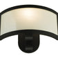 Meyda Lighting Volta 13" Black Wall Sconce With White Opal Shade Glass