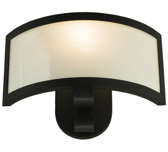Meyda Lighting Volta 13" Black Wall Sconce With White Opal Shade Glass