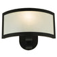 Meyda Lighting Volta 13" Black Wall Sconce With White Opal Shade Glass
