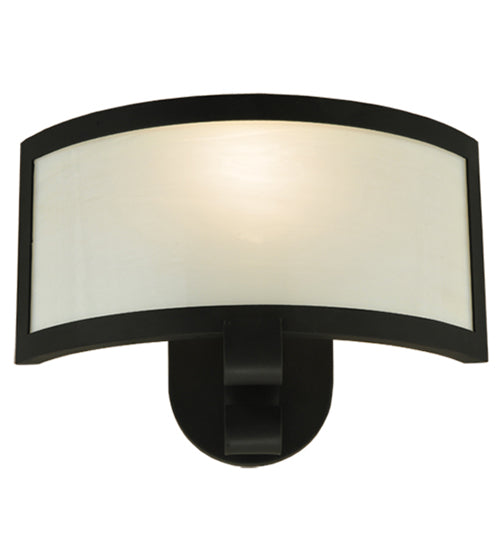 Meyda Lighting Volta 13" Black Wall Sconce With White Opal Shade Glass
