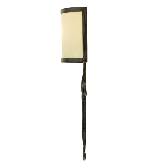 Meyda Lighting Volta 8" Antique Iron Gate Wall Sconce With Creme Carrare Idalight Shade Glass