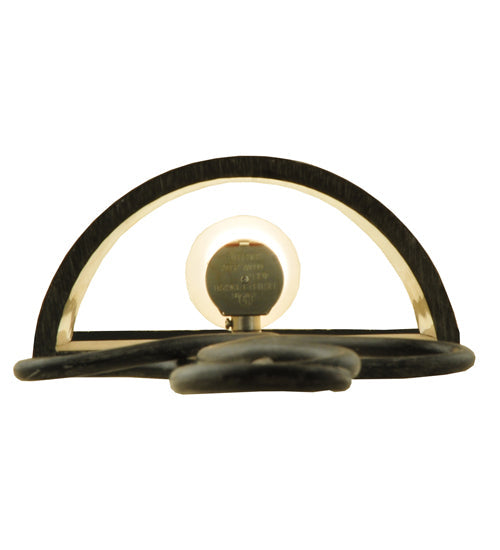Meyda Lighting Volta 8" Antique Iron Gate Wall Sconce With Creme Carrare Idalight Shade Glass
