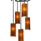 Meyda Lighting Vortex 34" 5-Light Coffee Bean Chandelier With Ambra Siena Idalight Shade