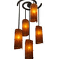 Meyda Lighting Vortex 34" 5-Light Coffee Bean Chandelier With Ambra Siena Idalight Shade