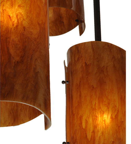 Meyda Lighting Vortex 34" 5-Light Coffee Bean Chandelier With Ambra Siena Idalight Shade