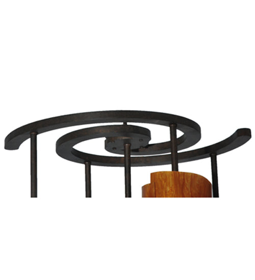 Meyda Lighting Vortex 34" 5-Light Coffee Bean Chandelier With Ambra Siena Idalight Shade