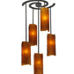 Meyda Lighting Vortex 34" 5-Light Coffee Bean Chandelier With Ambra Siena Idalight Shade