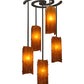 Meyda Lighting Vortex 34" 5-Light Coffee Bean Chandelier With Ambra Siena Idalight Shade