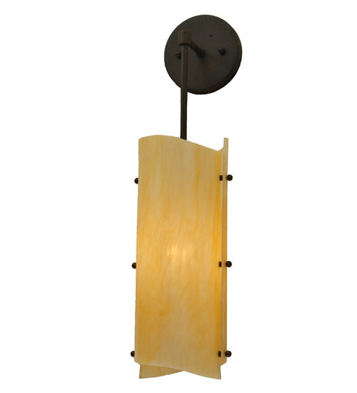 Meyda Lighting Vortex 6" Coffee Bean Wall Sconce With Sahara Taupe Idalight Shade Glass