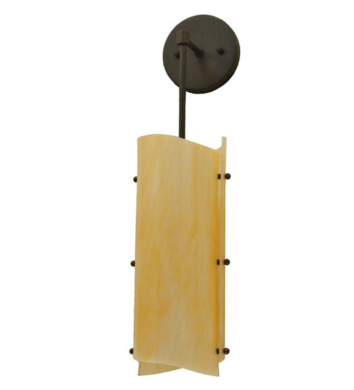 Meyda Lighting Vortex 6" Coffee Bean Wall Sconce With Sahara Taupe Idalight Shade Glass