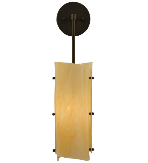 Meyda Lighting Vortex 6" Coffee Bean Wall Sconce With Sahara Taupe Idalight Shade Glass