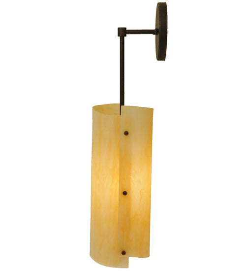 Meyda Lighting Vortex 6" Coffee Bean Wall Sconce With Sahara Taupe Idalight Shade Glass