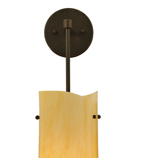Meyda Lighting Vortex 6" Coffee Bean Wall Sconce With Sahara Taupe Idalight Shade Glass