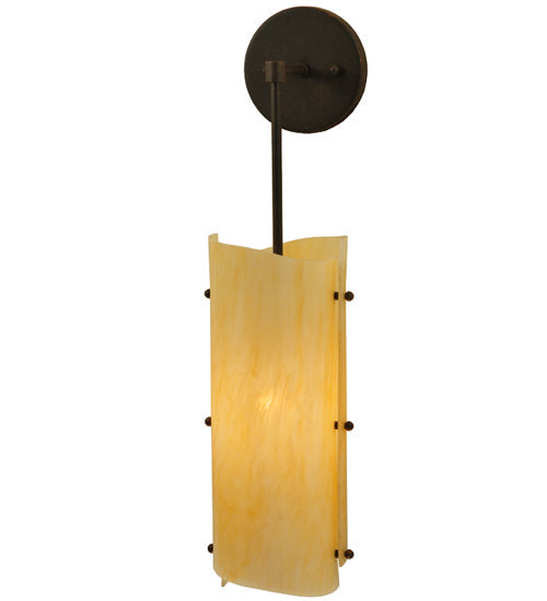Meyda Lighting Vortex 6" Coffee Bean Wall Sconce With Sahara Taupe Idalight Shade Glass