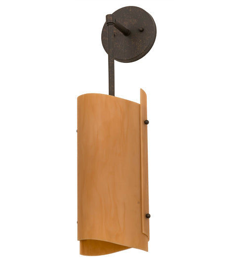Meyda Lighting Vortex 6" Gilded Tobacco Wall Sconce With Amber Quartz Idalight Shade Glass
