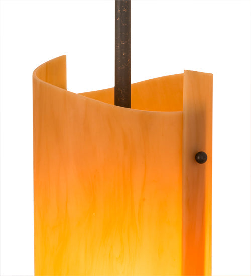 Meyda Lighting Vortex 6" Gilded Tobacco Wall Sconce With Amber Quartz Idalight Shade Glass