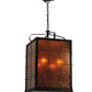 Meyda Lighting Vostok 26" 4-Light Costello Black Pendant Light With Amber Mica Shade Glass