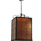 Meyda Lighting Vostok 26" 4-Light Costello Black Pendant Light With Amber Mica Shade Glass