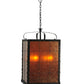 Meyda Lighting Vostok 26" 4-Light Costello Black Pendant Light With Amber Mica Shade Glass