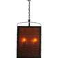 Meyda Lighting Vostok 26" 4-Light Costello Black Pendant Light With Amber Mica Shade Glass